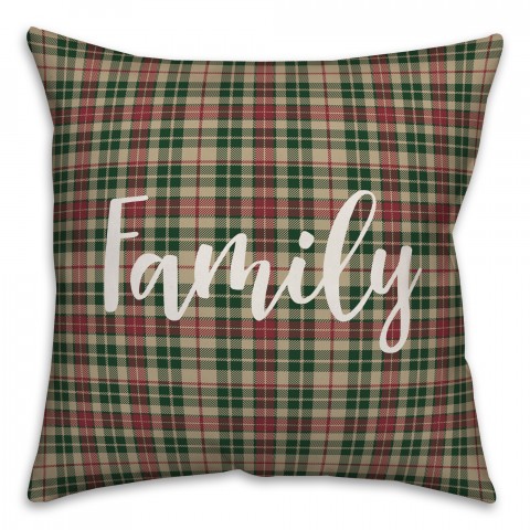 Family in Teal 18x18 Spun Poly Pillow
