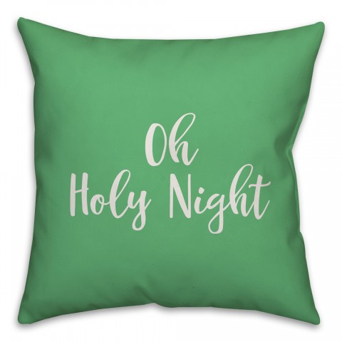 Oh Holy Night in Light Green 18x18 Spun Poly Pillow