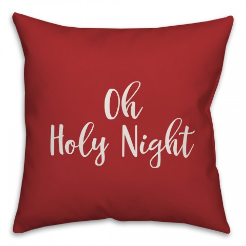 Oh Holy Night in Red 18x18 Spun Poly Pillow