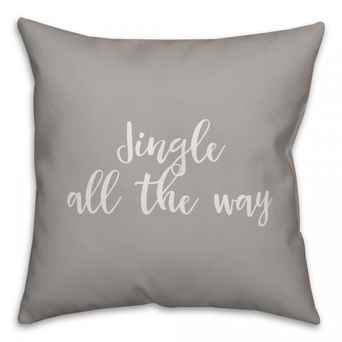 Jingle All The Way in Gray 18x18 Spun Poly Pillow