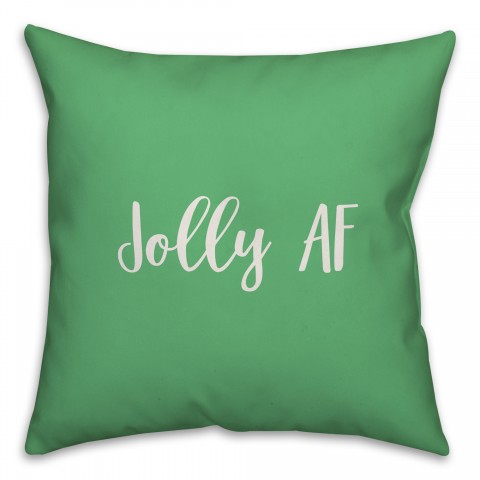 Jolly AF in Light Green 18x18 Spun Poly Pillow