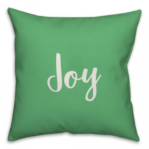 Joy in Light Green 18x18 Spun Poly Pillow