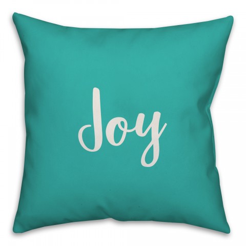 Joy in Teal 18x18 Spun Poly Pillow