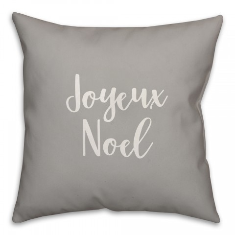 Joyeux Noel in Gray 18x18 Spun Poly Pillow