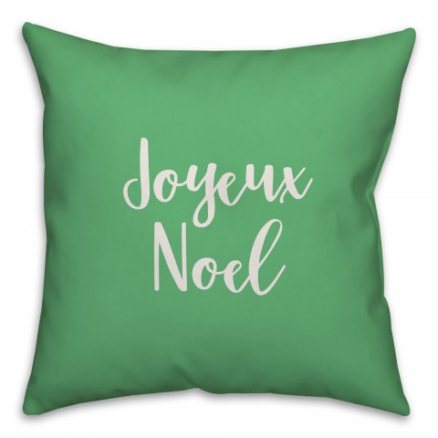 Joyeux Noel in Light Green 18x18 Spun Poly Pillow