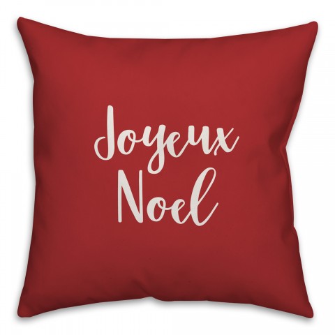 Joyeux Noel in Red 18x18 Spun Poly Pillow