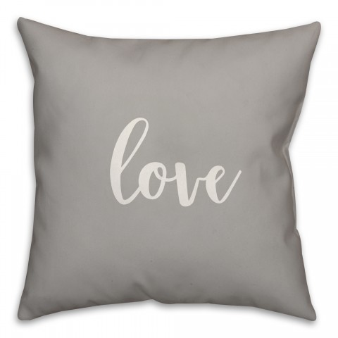 Love in Gray 18x18 Spun Poly Pillow