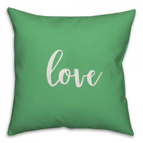 Love in Light Green 18x18 Spun Poly Pillow