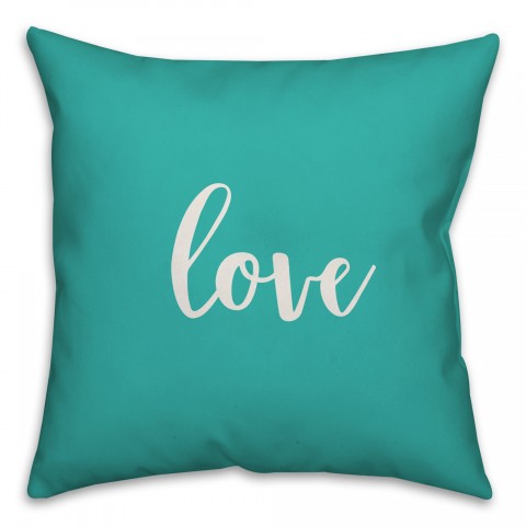 Love in Teal 18x18 Spun Poly Pillow
