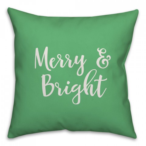 Merry & Bright in Light Green 18x18 Spun Poly Pillow