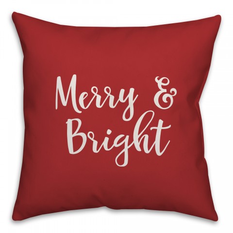 Merry & Bright in Red 18x18 Spun Poly Pillow