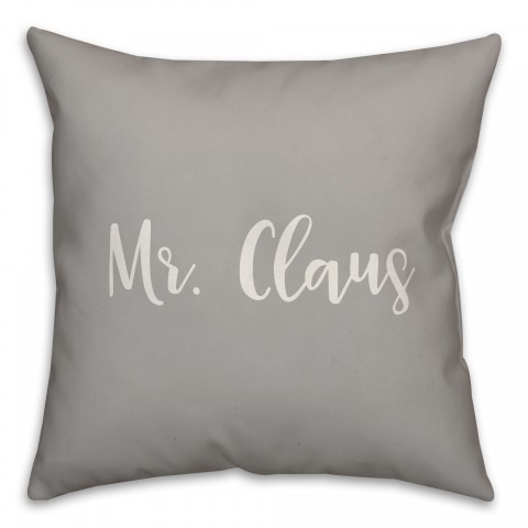 Mr. Claus in Gray 18x18 Spun Poly Pillow