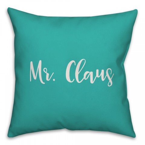 Mr. Claus in Teal 18x18 Spun Poly Pillow