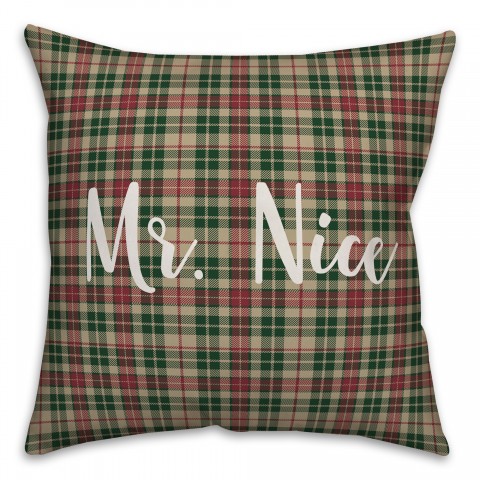 Mr. Nice in Tartan Plaid 18x18 Spun Poly Pillow