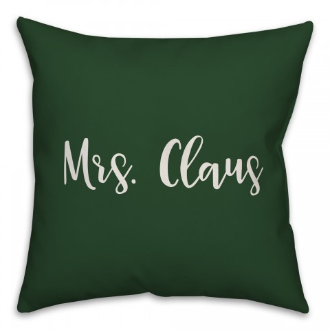 Mrs. Claus in Dark Green 18x18 Spun Poly Pillow