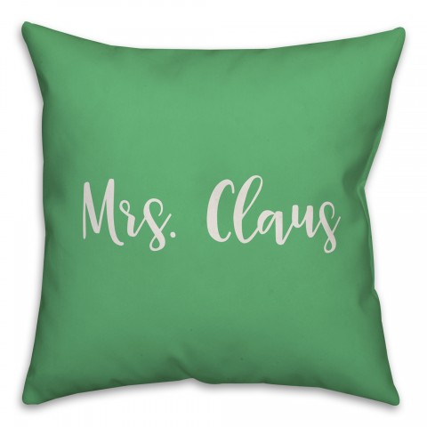 Mrs. Claus in Light Green 18x18 Spun Poly Pillow