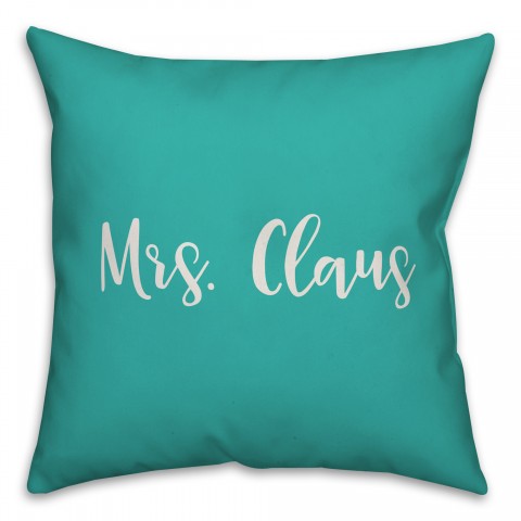 Mrs. Claus in Teal 18x18 Spun Poly Pillow