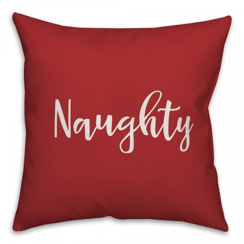 Naughty in Red 18x18 Spun Poly Pillow