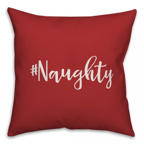 #Naughty in Red 18x18 Spun Poly Pillow