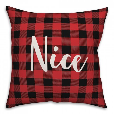 Nice in Buffalo Check Plaid 18x18 Spun Poly Pillow