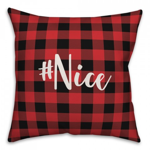 #Nice in Buffalo Check Plaid 18x18 Spun Poly Pillow