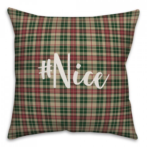 #Nice in Tartan Plaid 18x18 Spun Poly Pillow