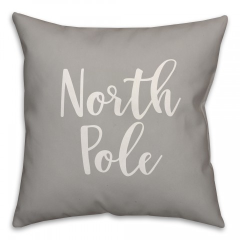 North Pole in Gray 18x18 Spun Poly Pillow