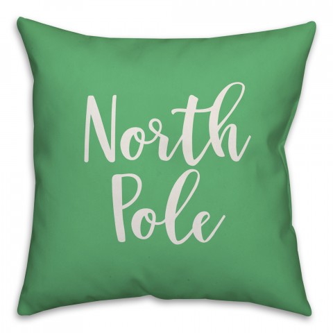 North Pole in Light Green 18x18 Spun Poly Pillow