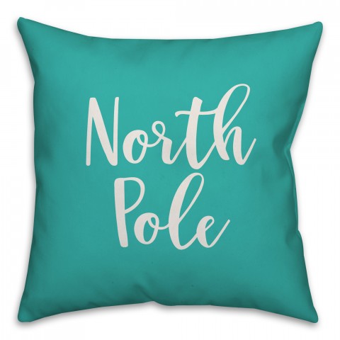 North Pole in Teal 18x18 Spun Poly Pillow