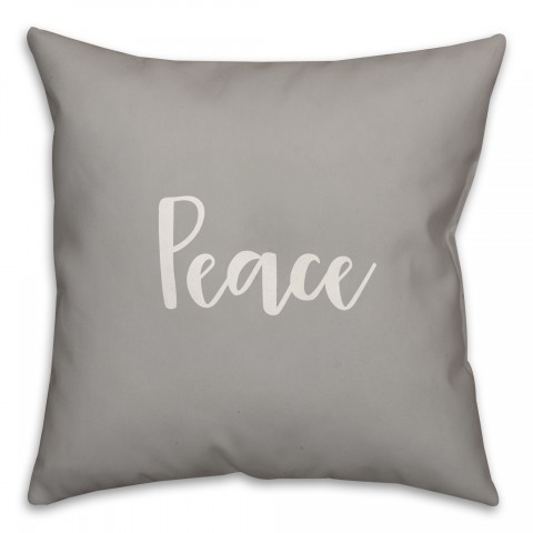 Peace in Gray 18x18 Spun Poly Pillow