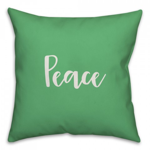 Peace in Light Green 18x18 Spun Poly Pillow