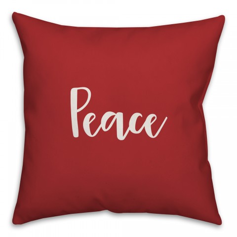 Peace in Red 18x18 Spun Poly Pillow