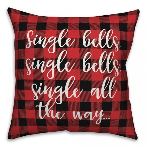 Single All The Way in Buffalo Check Plaid 18x18 Spun Poly Pillow
