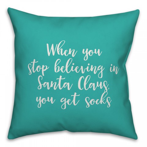 Rudolph Is My Spririt Animal in Teal 18x18 Spun Poly Pillow