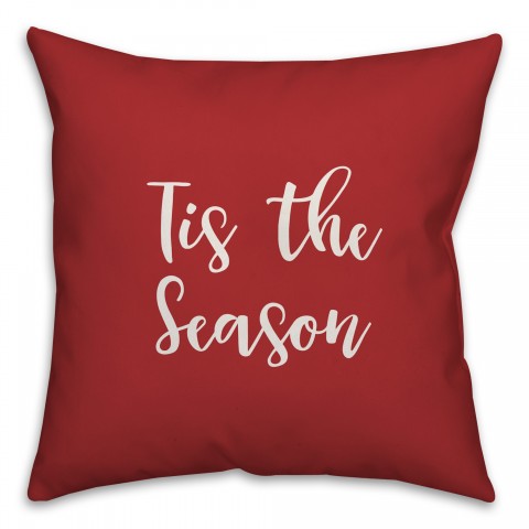 Tis The Season in Red 18x18 Spun Poly Pillow