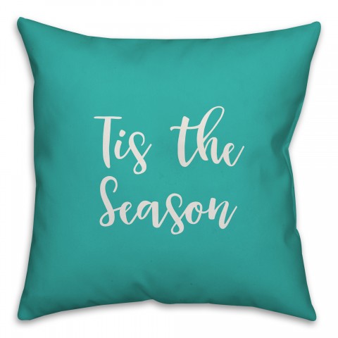 Tis The Season in Teal 18x18 Spun Poly Pillow