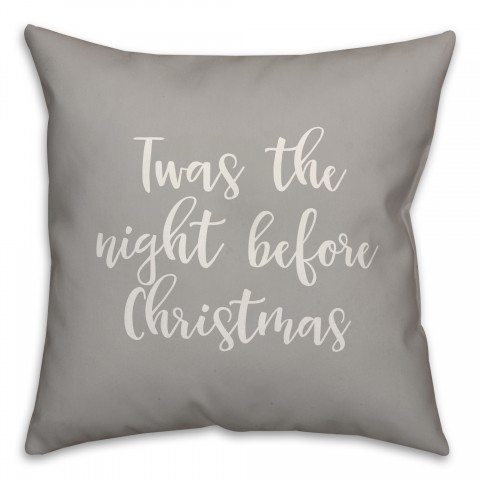 Twas The Nght Before Christmas in Gray 18x18 Spun Poly Pillow