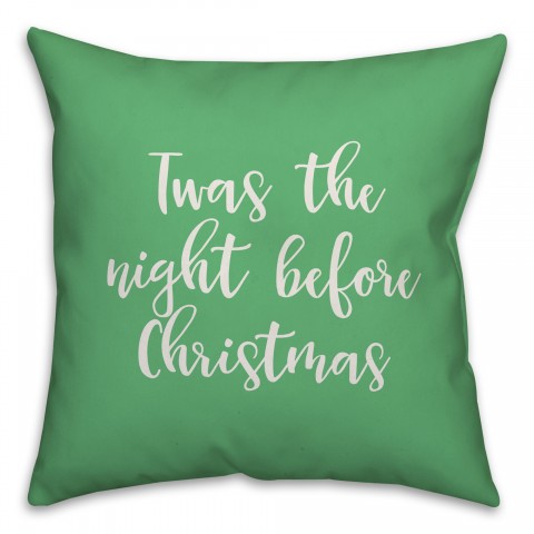 Twas The Nght Before Christmas in Light Green 18x18 Spun Poly Pillow