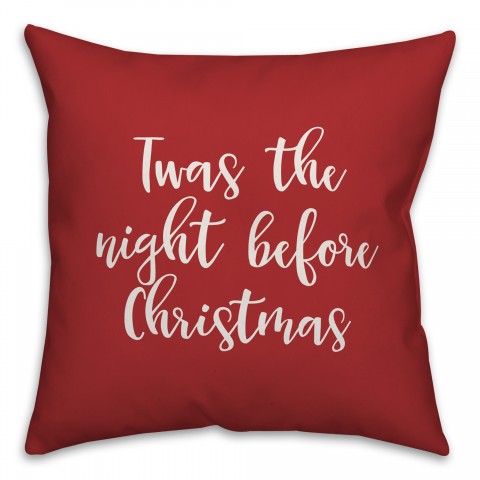 Twas The Nght Before Christmas in Red 18x18 Spun Poly Pillow