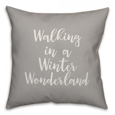 Walking In A Winter Wonderland in Gray 18x18 Spun Poly Pillow