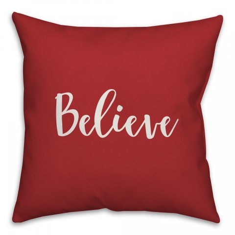 Believe in Red 18x18 Spun Poly Pillow Cover