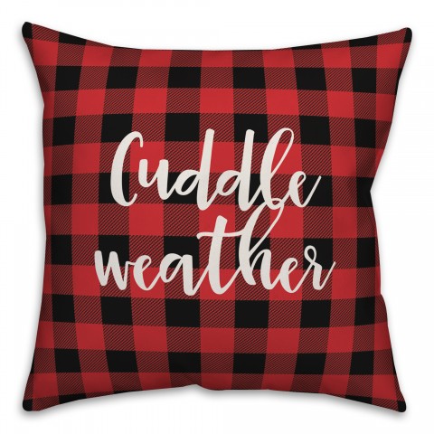 Cuddle Weather in Buffalo Check Plaid 18x18 Spun Poly Pillow Cover