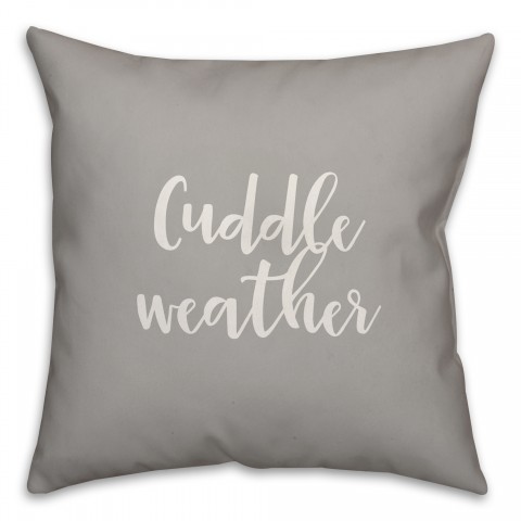 Cuddle Weather in Gray 18x18 Spun Poly Pillow Cover