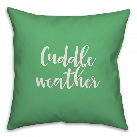 Cuddle Weather in Light Green 18x18 Spun Poly Pillow Cover