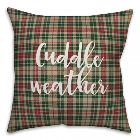 Cuddle Weather in Tartan Plaid 18x18 Spun Poly Pillow Cover