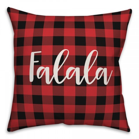 Falala in Buffalo Check Plaid 18x18 Spun Poly Pillow Cover