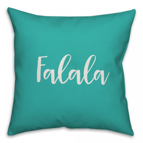 Falala in Teal 18x18 Spun Poly Pillow Cover