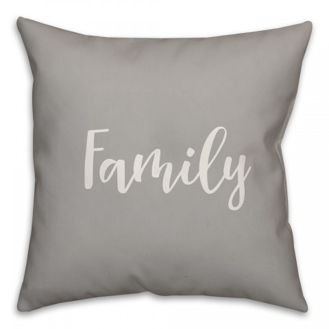 Family in Gray 18x18 Spun Poly Pillow Cover