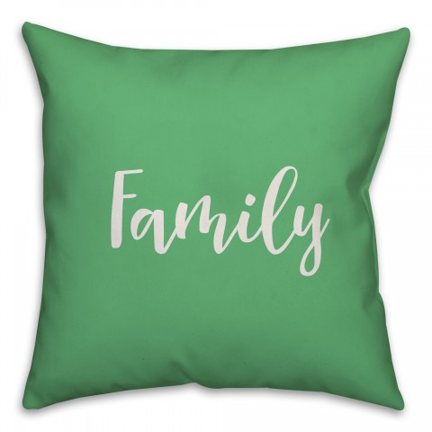 Family in Light Green 18x18 Spun Poly Pillow Cover