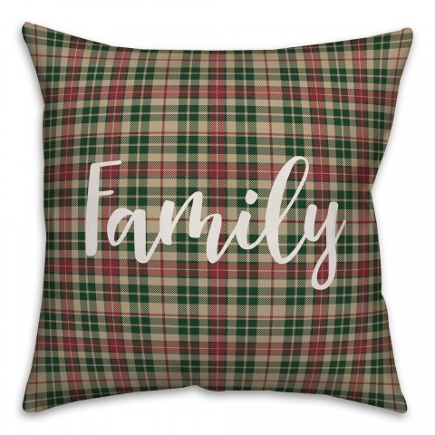 Family in Teal 18x18 Spun Poly Pillow Cover